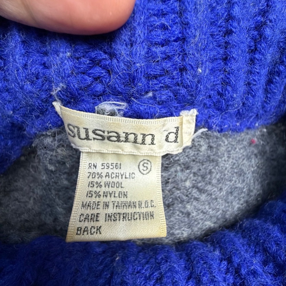 Vintage Susann D. Fuzzy Yellow Stripe Wool Blend Sweater S Colorblock Pullover - Picture 2 of 7